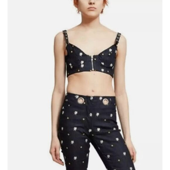 NEW Miaou Opening Ceremony Embroidered Dylan Bra Top NWOT - Size L - Picture 1 of 7